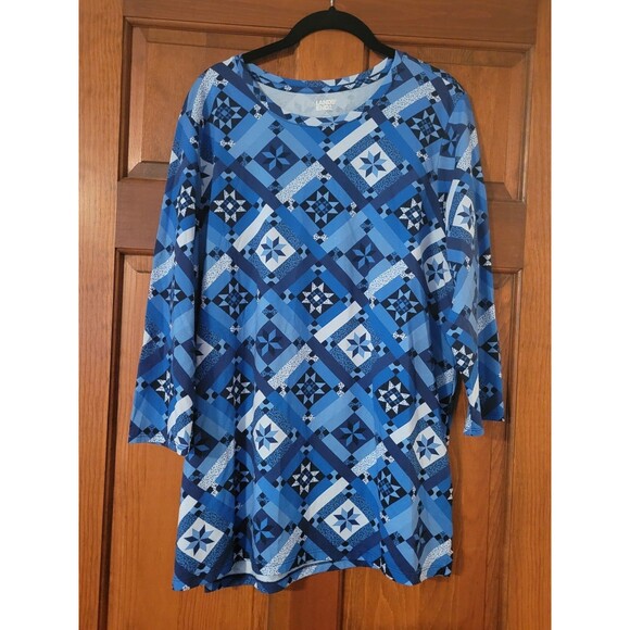 Women's Large Lands' End 3/4 Sleeve Top - Picture 1 of 4